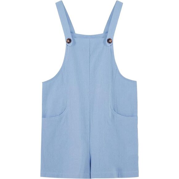 Girl's Short Sky Blue Overall with Pockets Sz 120/5T - Picture 2 of 5